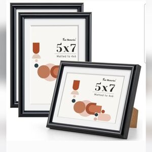 Set Of 3 Black Picture Frames 5x7/ 4x6